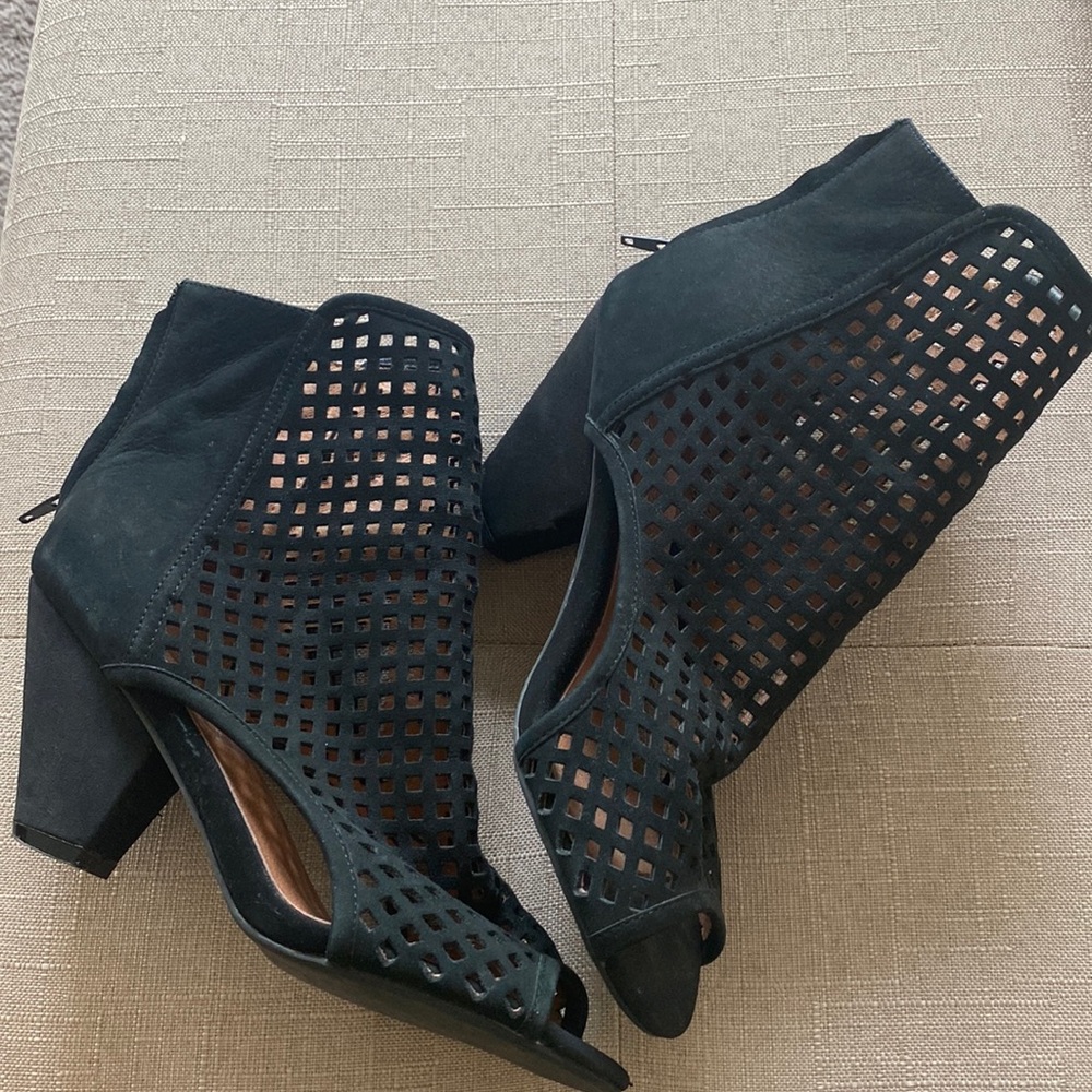Peep toe booties